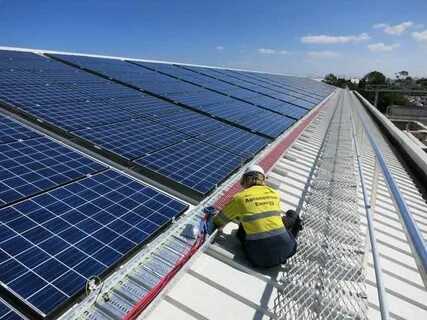 Solar panels on the roof aren t