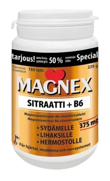 Citrate b6. Magnex 375 MG b6. Magnex Sitraatti+b6 375 MG. Финские витамины Magnex 375. Magnex 375 +b6 - магний 375 +в6, 180 табл.