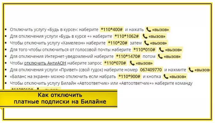 Как проверить и отключить услуги. Отключение подписок билайн команда. как отключить подписку на билайне. как отключить платные подписки на билайне. отключение платных услуг билайн.