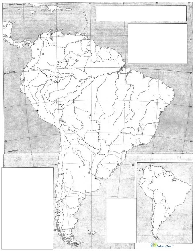 Южная америка политическая карта 7 класс контурные