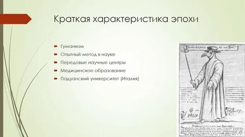 Характеристика эпохи кратко