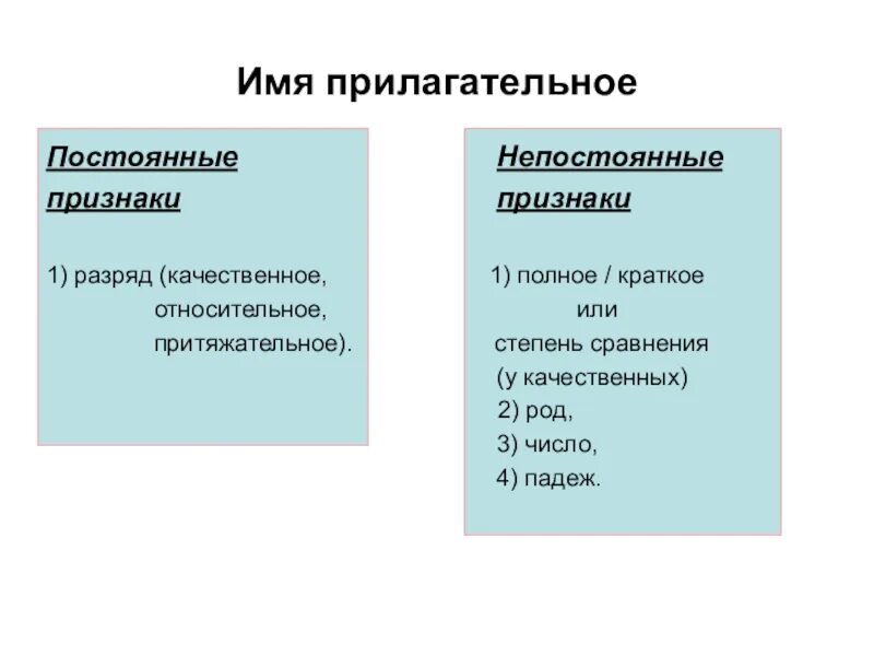 Постоянные и непостоянные признаки прилагательного 5