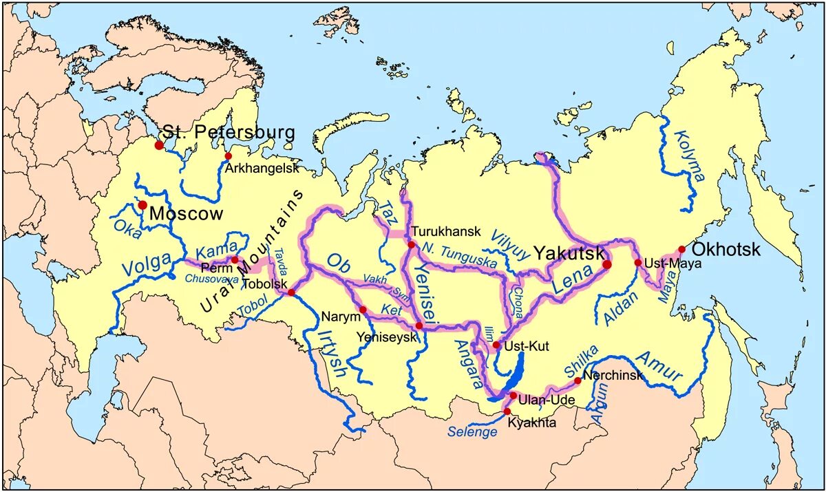 Карта водных путей Сибири. Реки Сибири на карте России. Карта Сибири географическая с реками. Карта водных речных путей России.