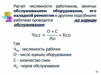 Расчет численности рабочих на предприятии