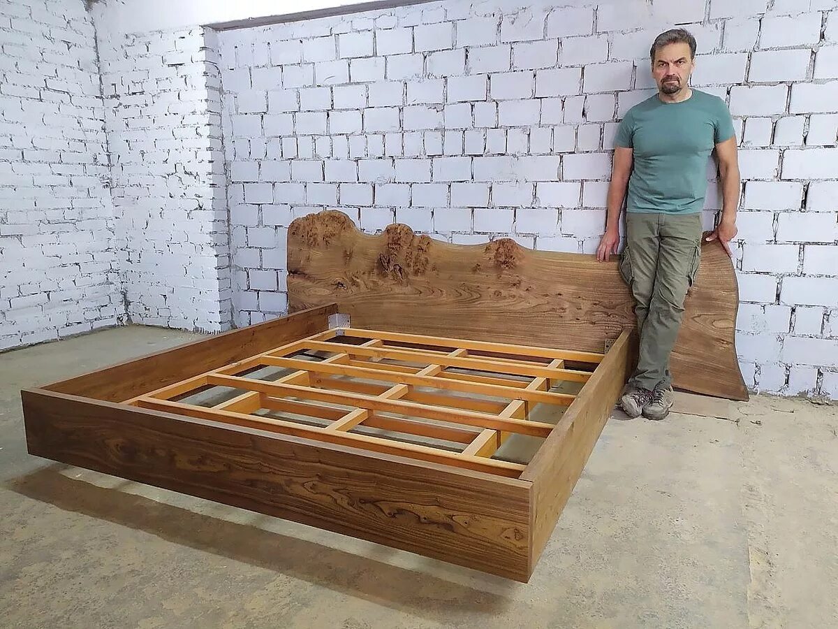 Как сделать парящую кровать своими руками. Парящая кровать. парящая кровать из дерева. парящая кровать каркас. конструкция кровати из дерева.