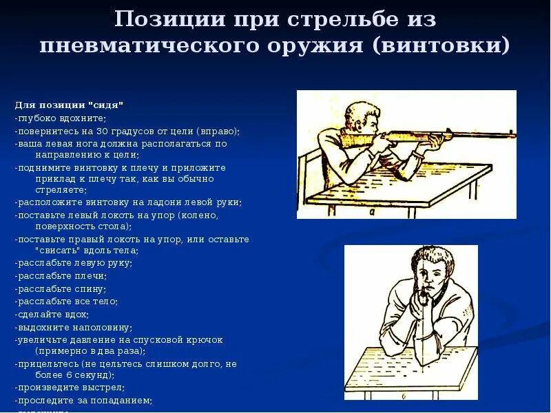 Положение сидя стрельба из винтовки. Стрельба из пневматической винтовки. положения для стрельбы из пневматической винтовки. приемы стрельбы из пневматической винтовки. положение для стрельбы сидя.