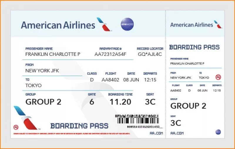 Макет билета на самолет. Билеты American Airlines. Авиабилет образец. Билет на самолет образец.