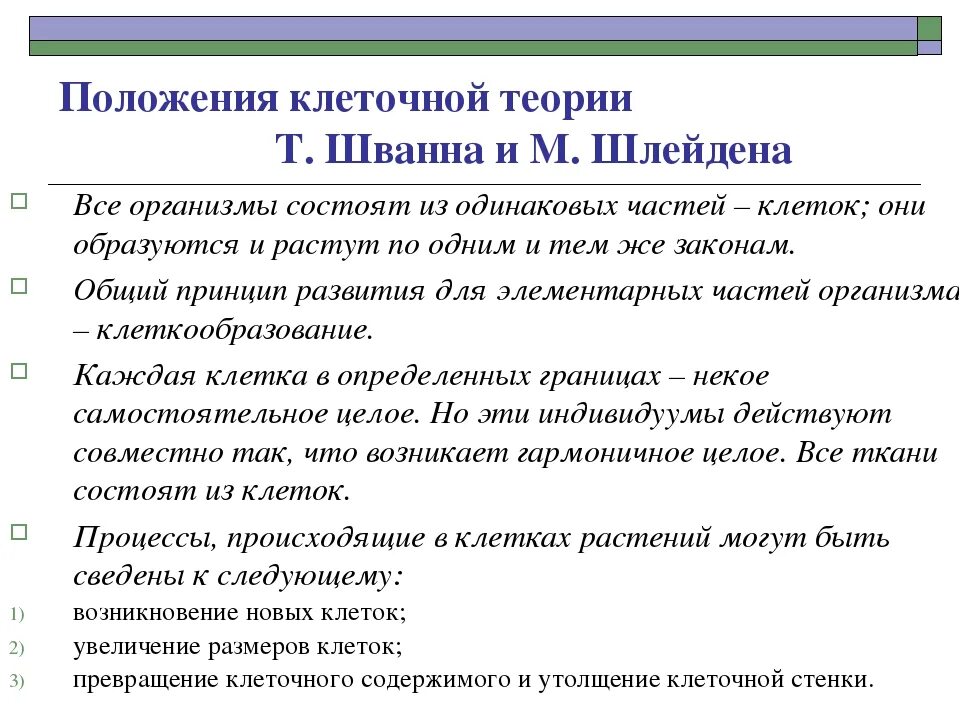 Что должно быть в теории. Клеточная теория Шванна и Шлейдена. Положения клеточной теории Шванна и Шлейдена. Положения клеточной теории Шванна. Основные принципы клеточной теории.