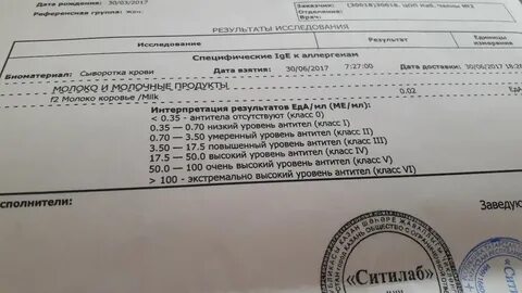Иммуноглобулин к белку коровьего молока