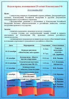Правовая неделя в школе план