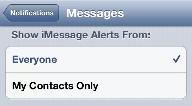 Message shown