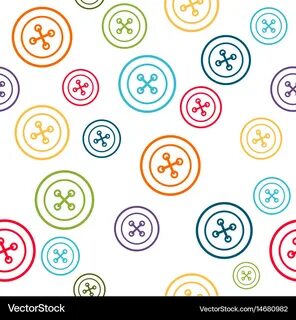 Sewing pattern with colorful line buttons Vector Image