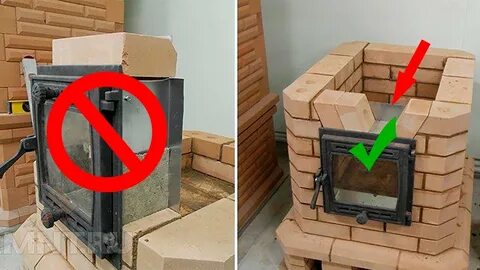 Установить дверцу в печь