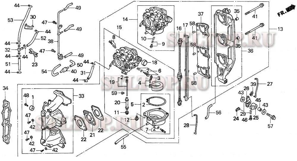 Bf 40 df 25 cd 15. Honda bf50 карбюратор. Карбюратор лодочного мотора Хонда 30. Карбюраторы Хонда БФ 50. Honda bf 30 карбюратор.