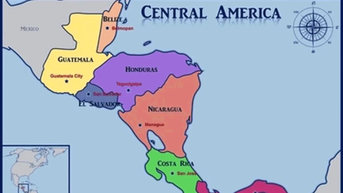 Центральная америка какие страны. Карта центральной Америки со странами. Полит карта центральной Америки. Государства центральной Америки на карте. Где находится Центральная Америка на карте.