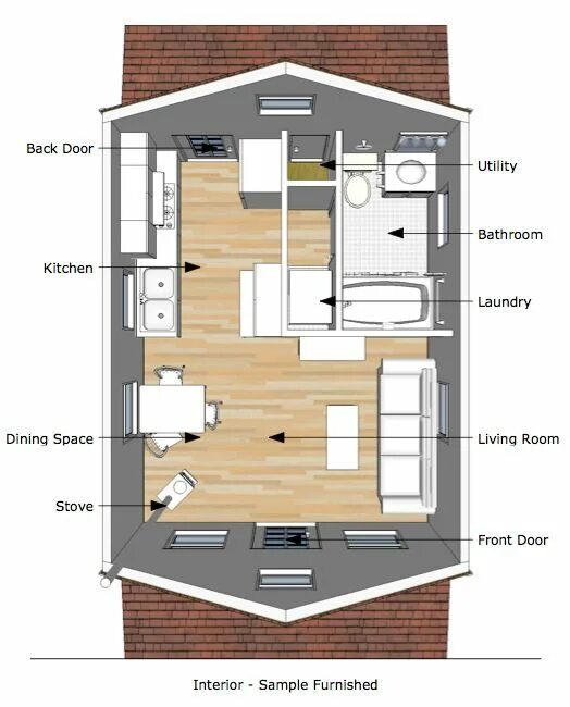 20ft. Tiny House Floor Plan Tiny house floor plans, House plan with loft, Tiny h