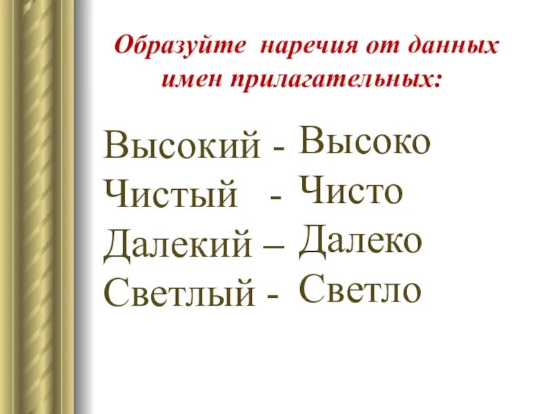Горячо образовать наречие