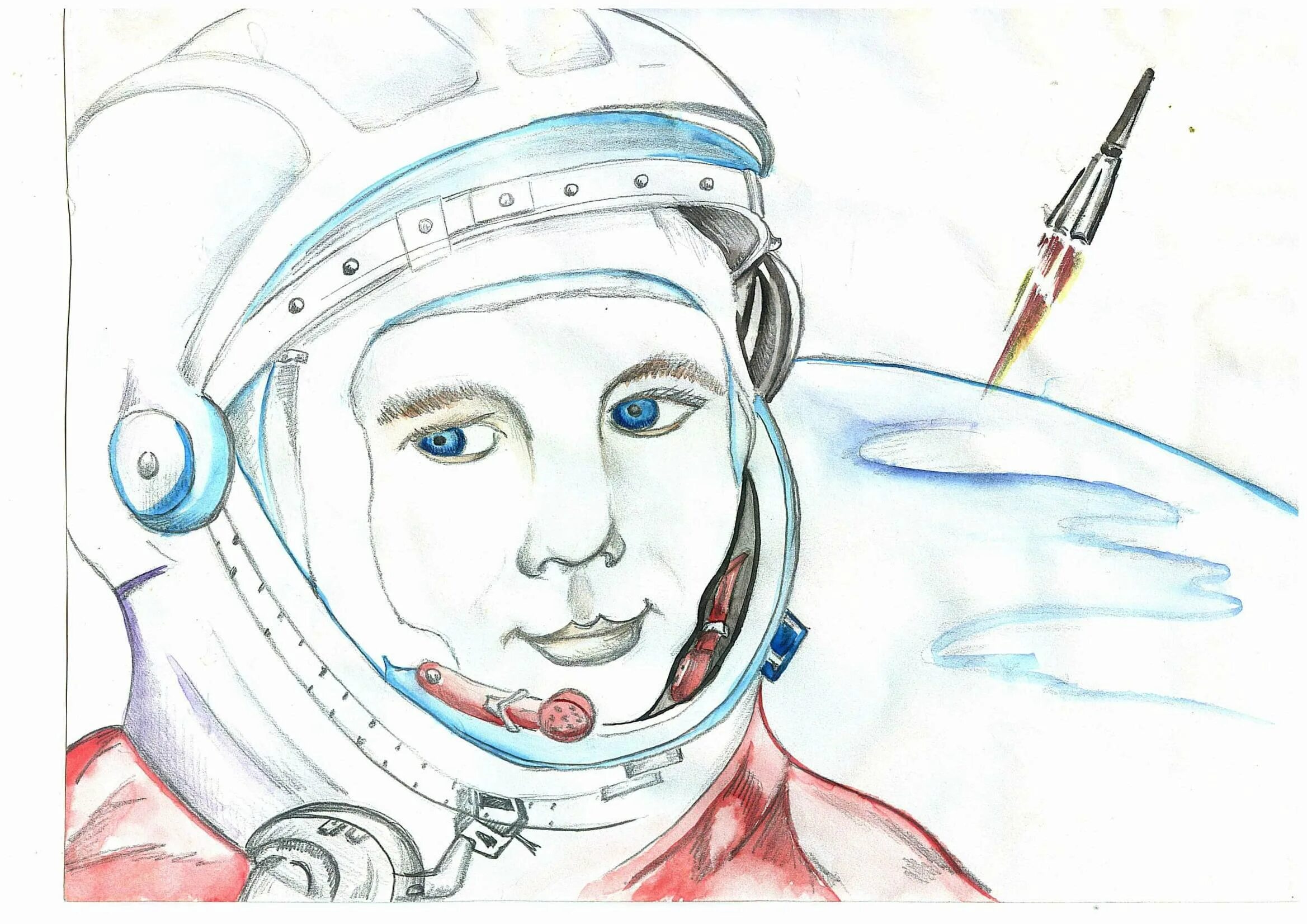 Портрет Юрия Гагарина карандашом. Рисунок Гагарина карандашом. Гагарин иллюстрация.