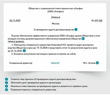 Назначить аудит