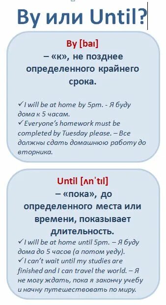 Разница между till и until с примерами 