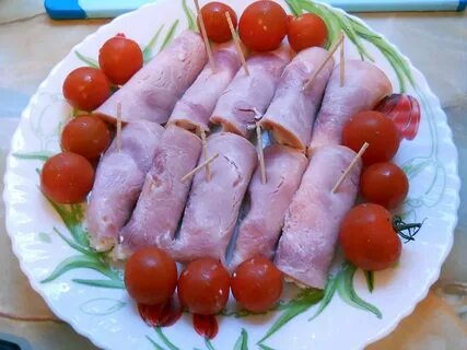Рулетики из ветчины с чесноком рецепт