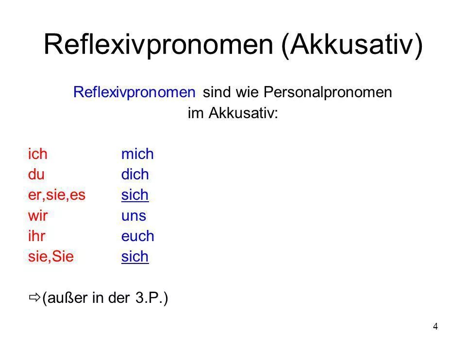 Reflexive Pronomen в немецком. Возвратные местоимения в немецком языке. Personalpronomen в немецком. Ich в аккузативе. Mich dich uns