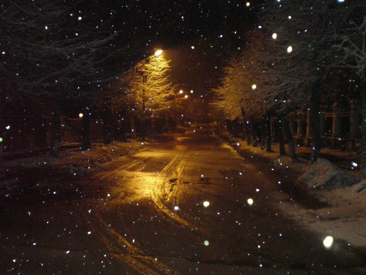 Красивая ноябрьская ночь. Ночной снегопад. Зимняя ночь в городе. Ночной снегопад в городе. Ночной зимний город.