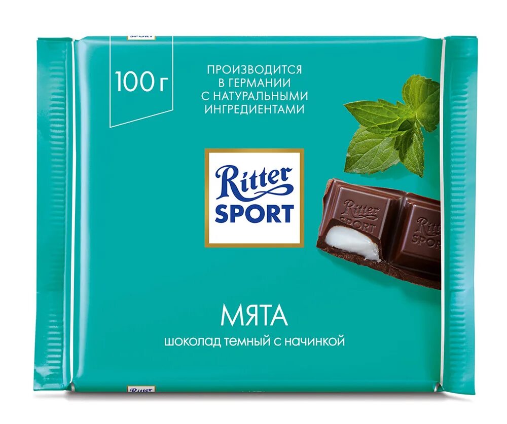 Шоколад Ritter Sport мята темный, 100 г. Риттер спорт шоколад с мятой. Риттер спорт темный шоколад с мятой. Шоколад Ritter Sport 100гр. Шоколад с мятой купить