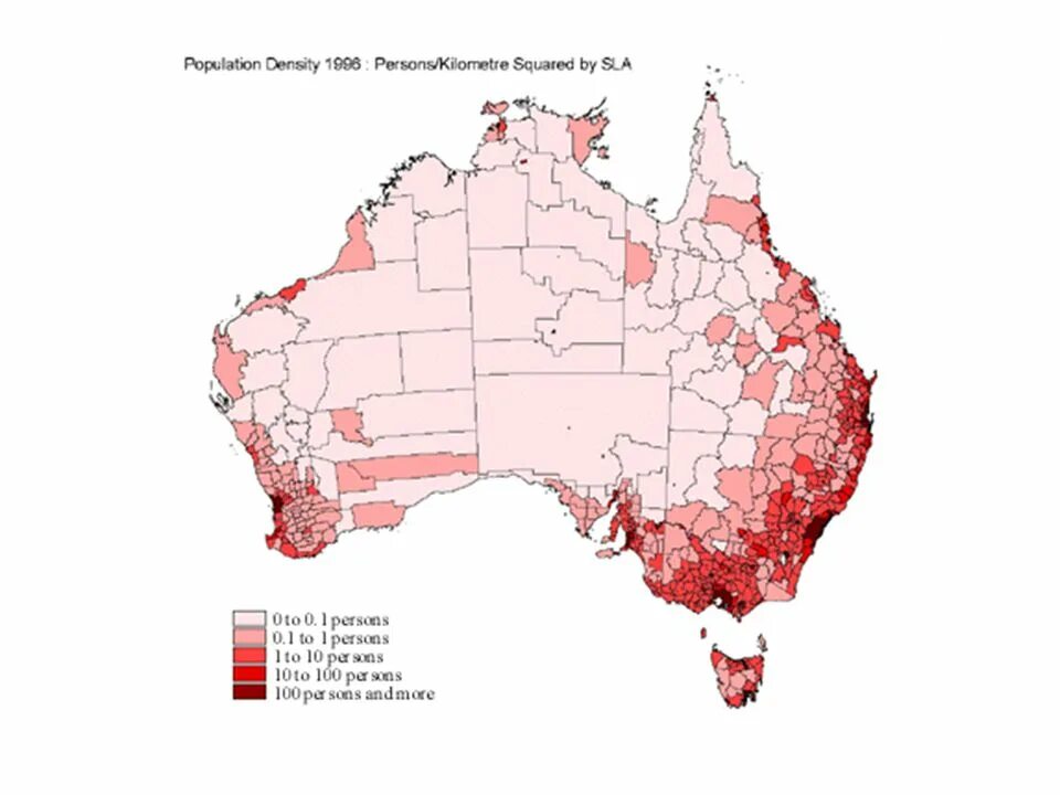 Карта плотность населения народы австралия