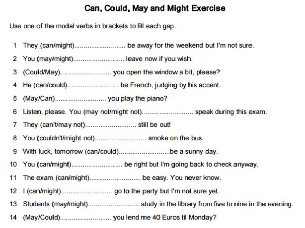 Might worksheet. May might упражнения. Might упражнения с ответами. Can could May might must упражнения. Модальный глагол might упражнения.