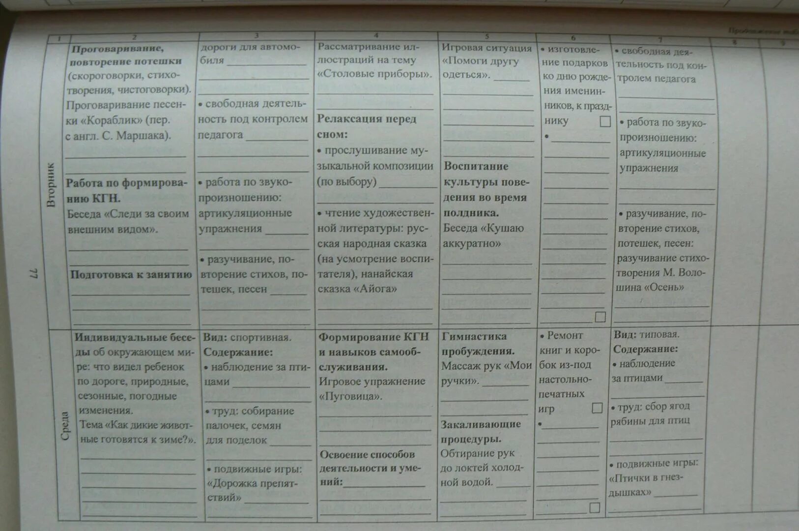 Рабочая программа младший воспитатель