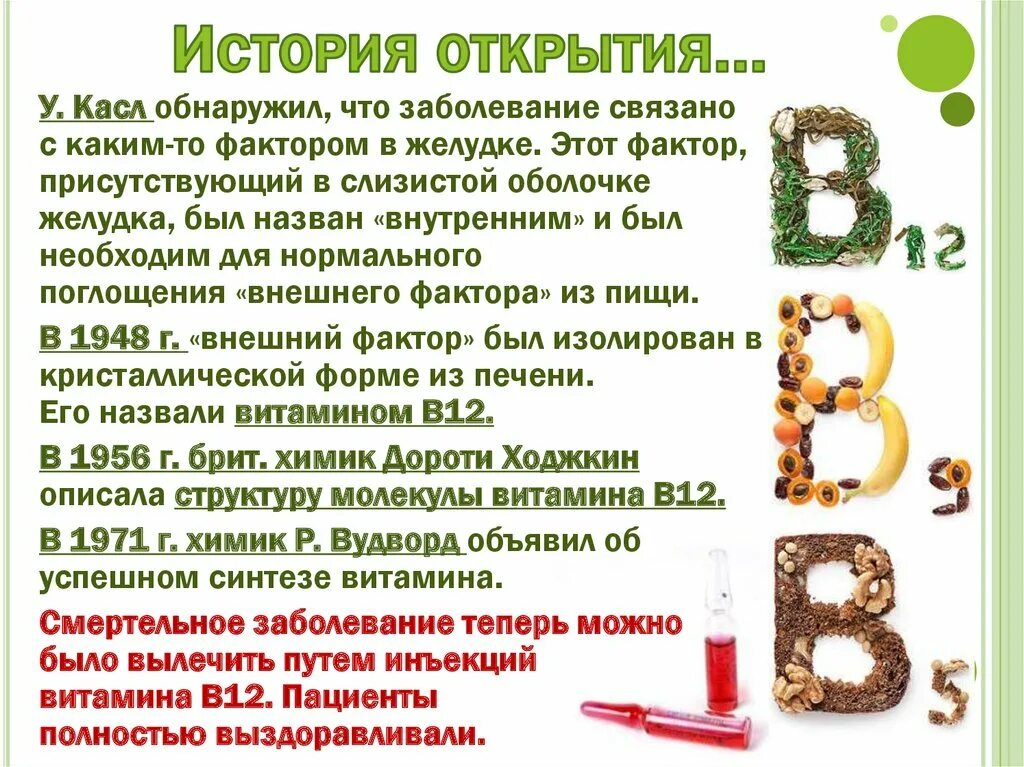 Витамин б12 как принимать. Витамины группы б12. История открытия витамина б12. Про витамин в 12 витамин в12. Витамин в12 презентация.