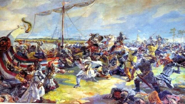 Крестовый поход против руси. 1240 Г Невская битва. 15 Июля 1240 года Невская битва. Невская битва 1240 картина.