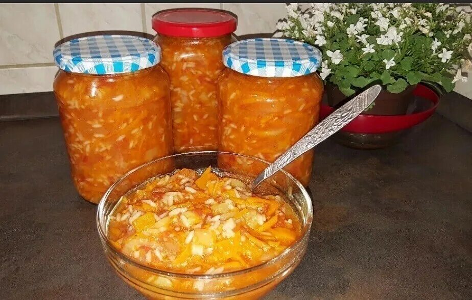 Как приготовить рисовый салат на зиму