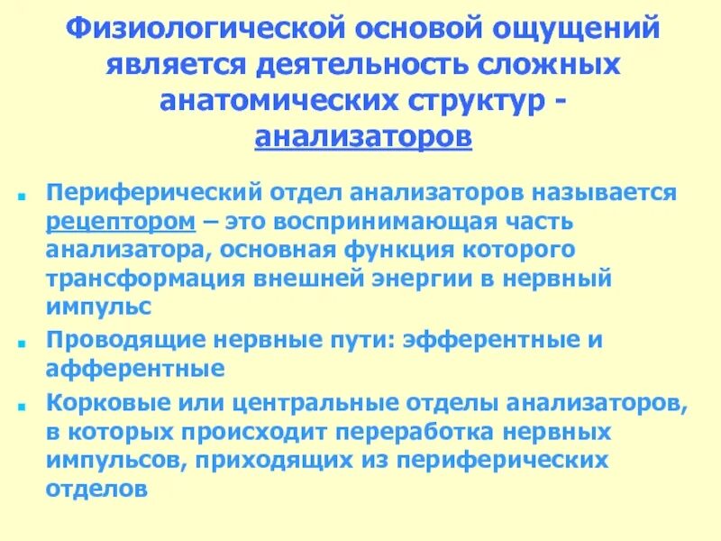 Вид физиологического ощущения
