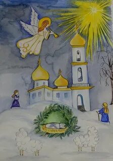Рождество детские рисунки