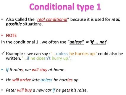 Define the type of conditional