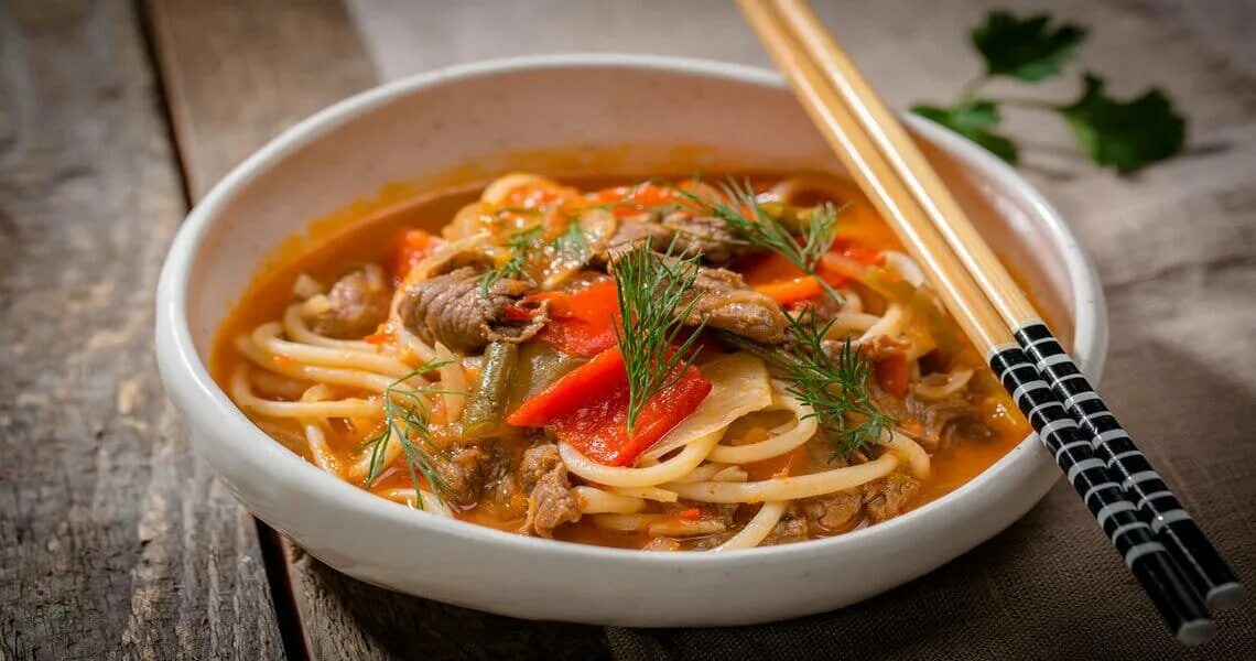 Суп с макаронами и мясом