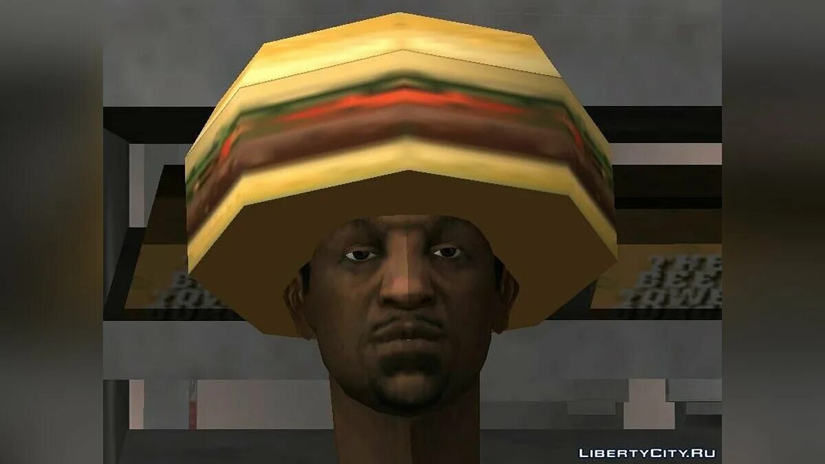 Головы самп. Бургер на голову самп. шапка-бургер из gta sa. бургер с головы гта са. аксессуар бургер самп.