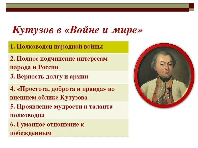 Отношение толстого к кутузову в романе. Характеристика Кутузова.