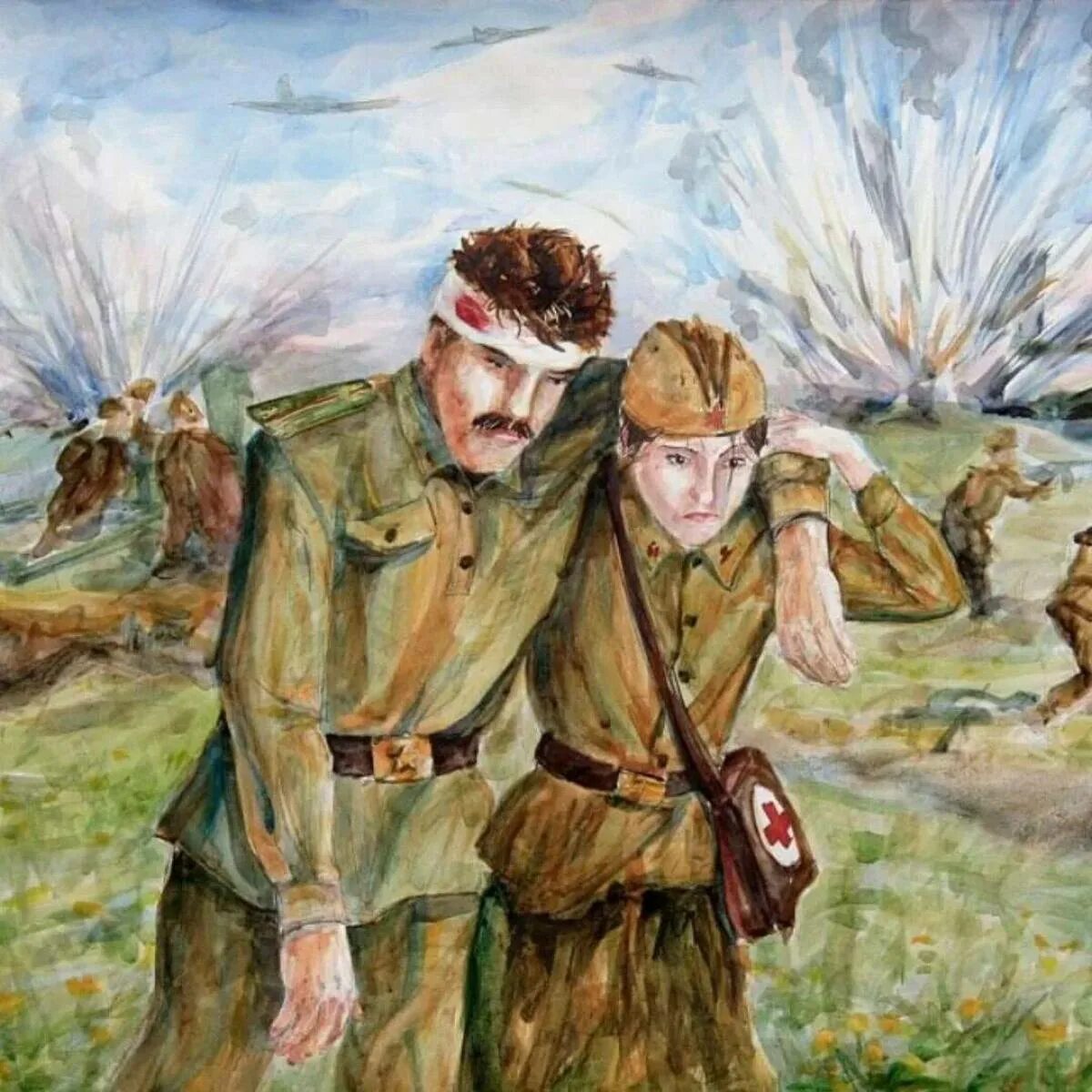 Рисунок про войну. Картины на военную тематику. Военные произведения русских