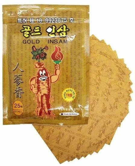 Корейский пластырь с красным женьшенем Power Red Ginseng (красный) - купить с до