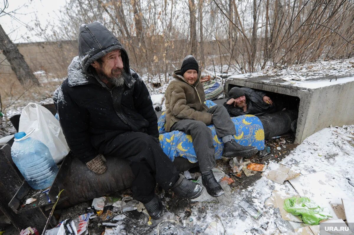 Принимаем бомжей. Бездомные фото.