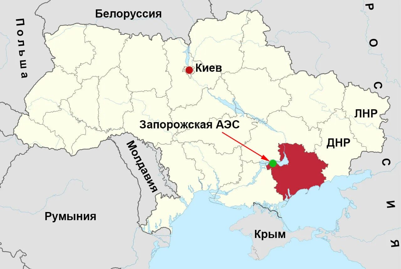 Сколько атомных на украине. Запорожская АЭС на карте Украины 2022. Атомные электростанции Украины на карте. Запорожская АЭС на карте Запорожской области. Запорожская АЭС на карте России и Украины.