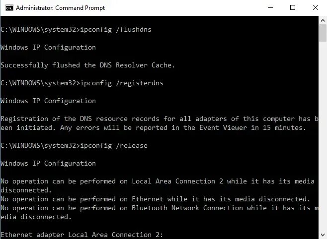 25 connection timed out. Ipconfig /release. connection_timed_out , -118. ipconfig /flushdns. flushdns cmd.