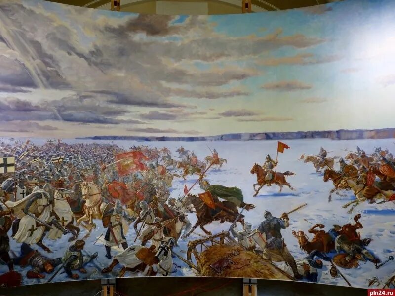 Ледовое побоище начало битвы. Битва Ледовое побоище 1242. Емельянов Ледовое побоище диорама.