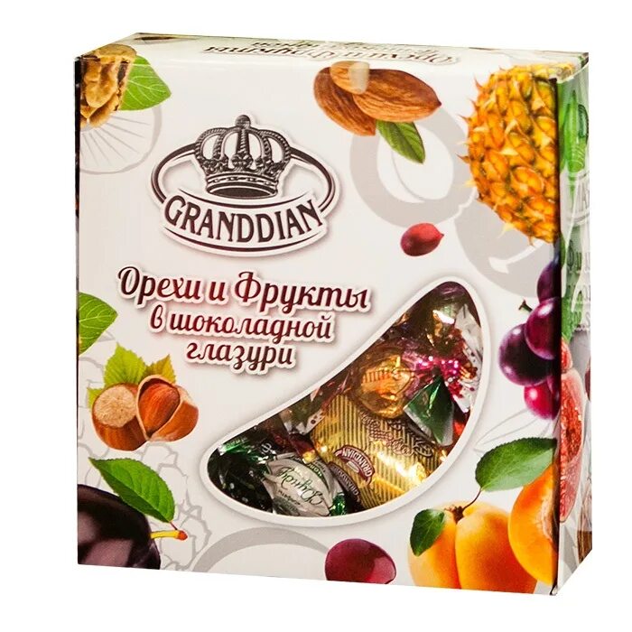 GRANDDIAN конфеты. Подарочные наборы ассорти "подарочное" GRANDDIAN (0,350 кг). Фрукты в шоколаде подарочные наборы. Подарочный набор орехов.