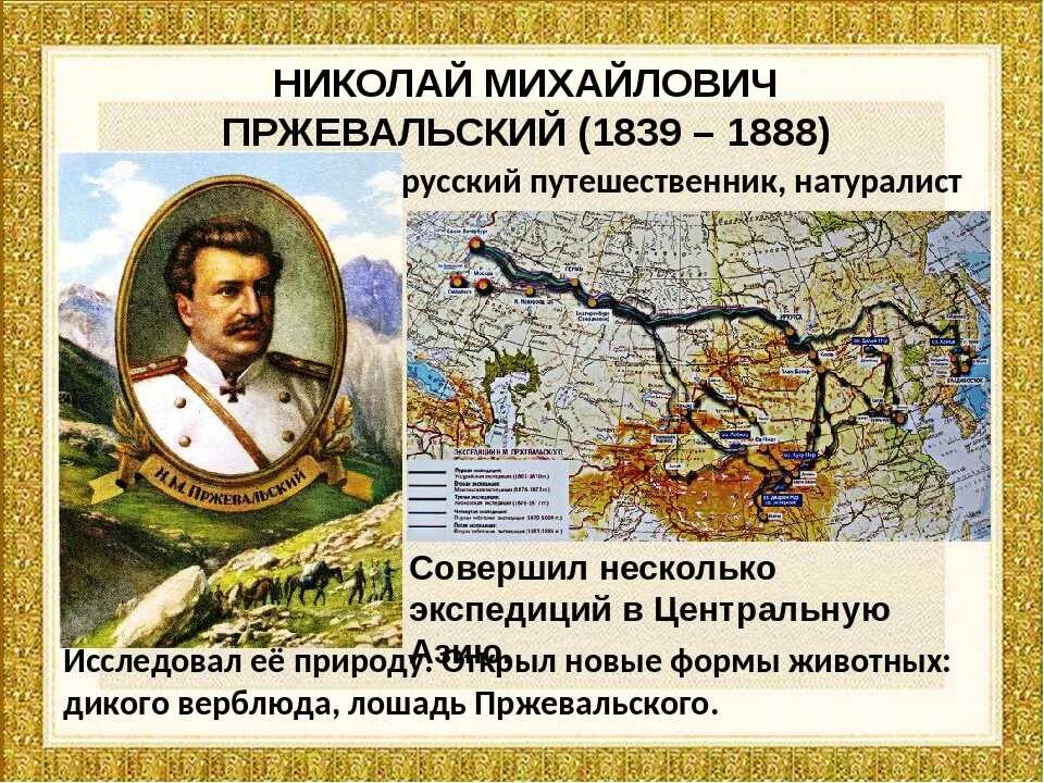 Какой путешественник исследовал геологическое строение центральной азии. Н.М Пржевальский географические открытия.