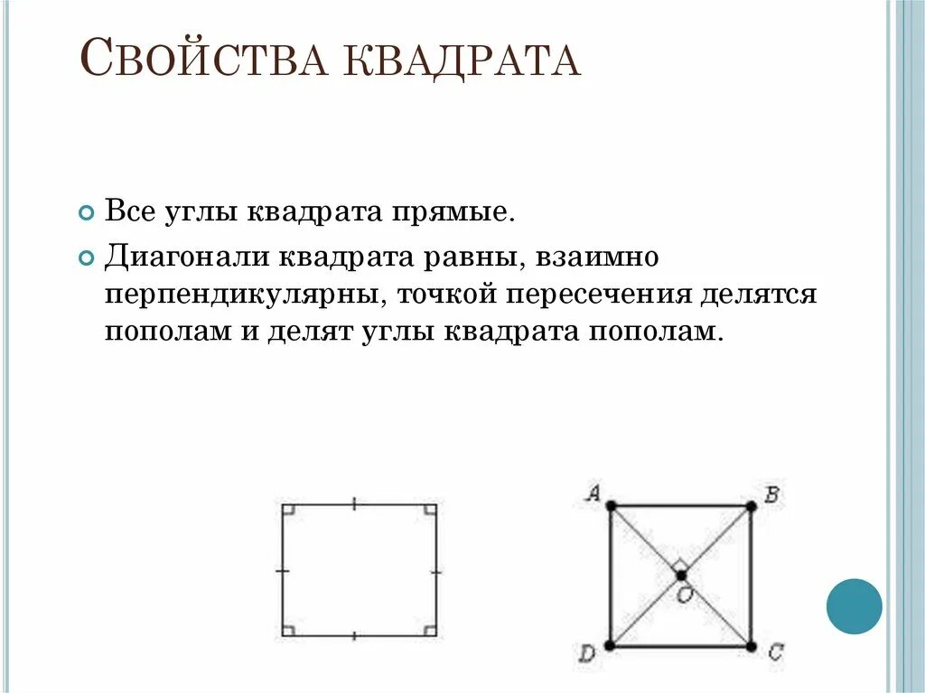 Диагонали квадрата являются биссектрисами его углов. Св-ва квадрата. Свойства квадрата. Признаки квадрата. Квадрат свойства квадрата.