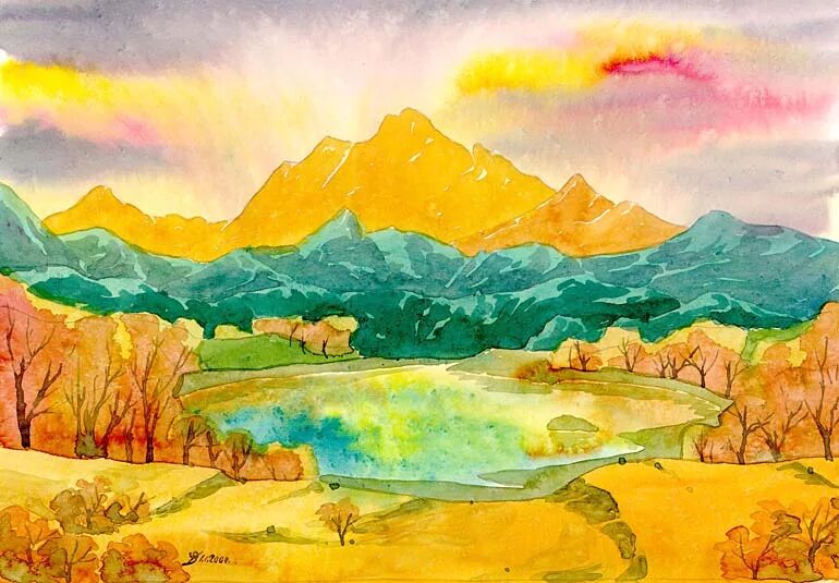 рисование горного пейзажа. горный пейзаж изо. горный пейзаж 1 класс изо. горный пейзаж карандашом цветными. горный пейзаж 1 класс изо.